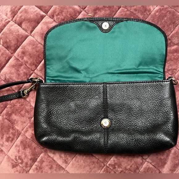 Coach Black Pebbled Leather Wristlet - Picture 4 of 6